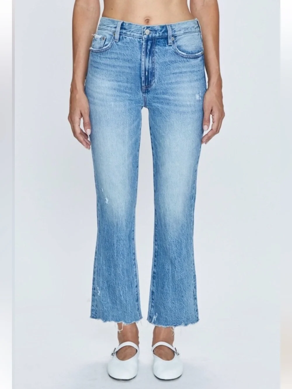 Pistola || Ally High Rise Vintage Ankle Boot Jeans in Wayfarer Vintage Blue 24